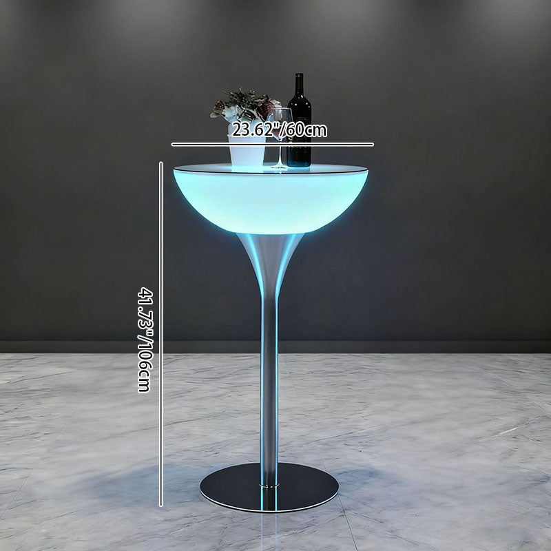 Contemporary Creative Round Tempered Glass PE LED Standing Floor Lamp For Kitchen
