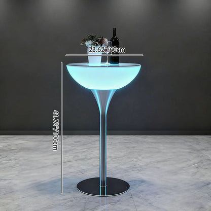 Contemporary Creative Round Tempered Glass PE LED Standing Floor Lamp For Kitchen