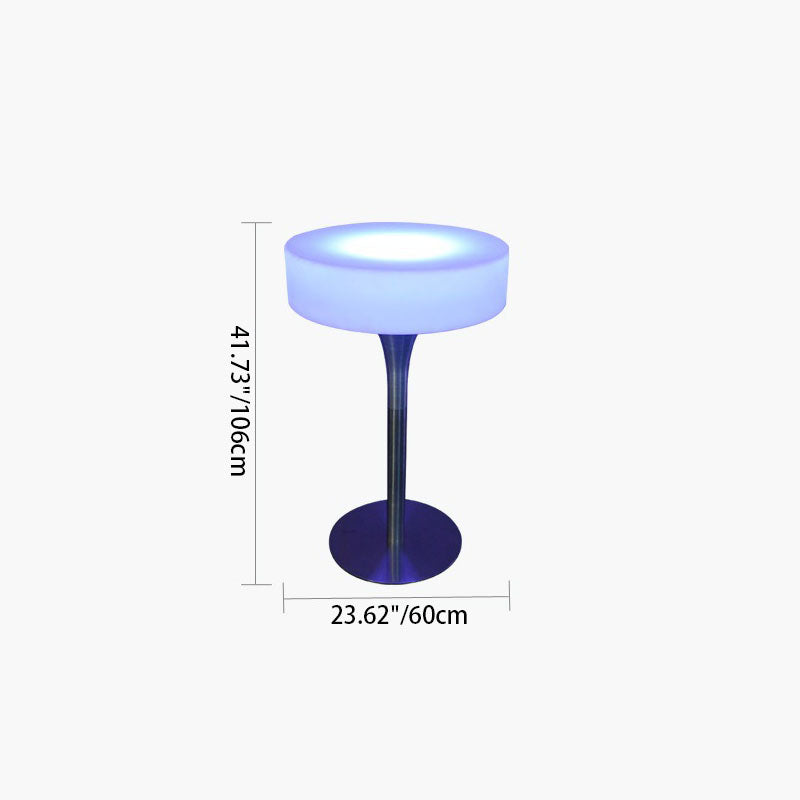 Contemporary Creative Round Tempered Glass PE LED Standing Floor Lamp For Kitchen