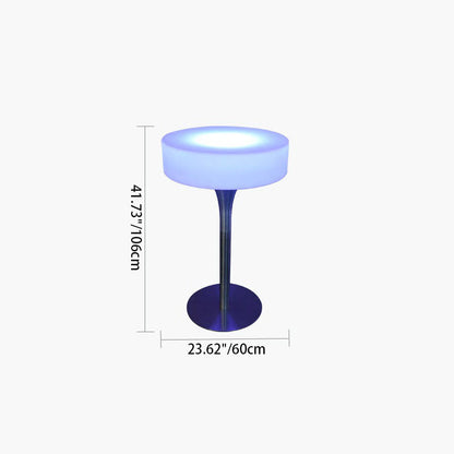 Contemporary Creative Round Tempered Glass PE LED Standing Floor Lamp For Kitchen