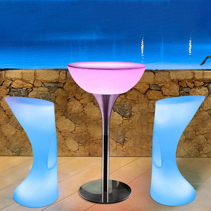 Contemporary Creative Round Tempered Glass PE LED Standing Floor Lamp For Kitchen
