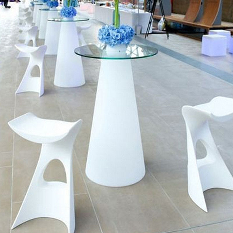 Contemporary Creative Round Tempered Glass PE LED Standing Floor Lamp For Kitchen
