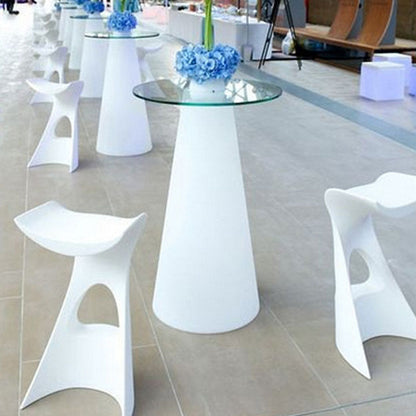 Contemporary Creative Round Tempered Glass PE LED Standing Floor Lamp For Kitchen