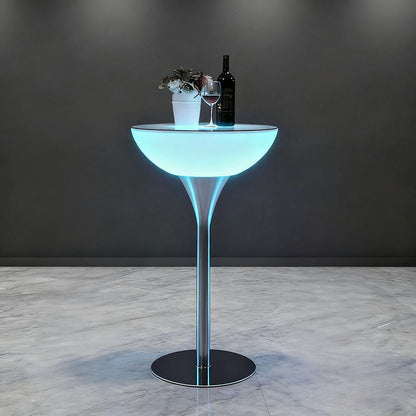 Contemporary Creative Round Tempered Glass PE LED Standing Floor Lamp For Kitchen