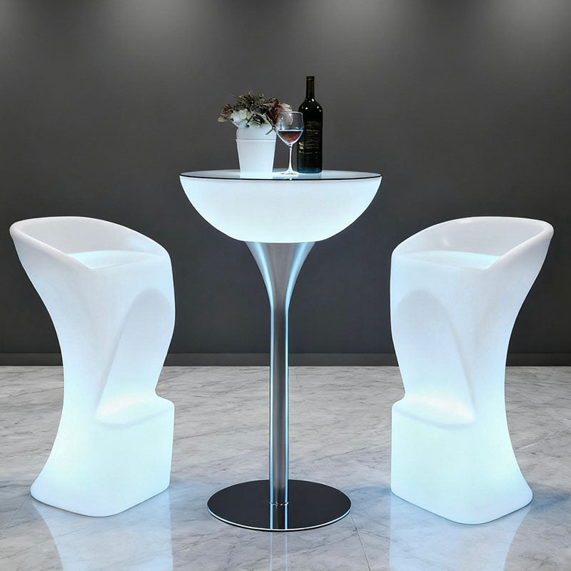 Contemporary Creative Round Tempered Glass PE LED Standing Floor Lamp For Kitchen