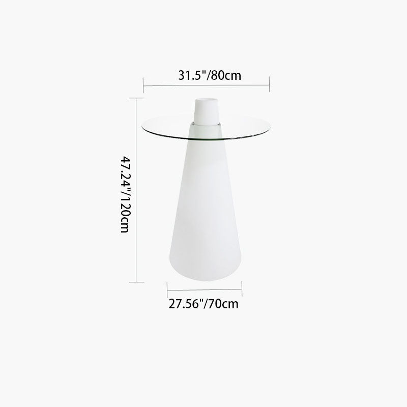 Contemporary Creative Round Tempered Glass PE LED Standing Floor Lamp For Kitchen