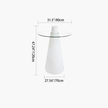 Contemporary Creative Round Tempered Glass PE LED Standing Floor Lamp For Kitchen