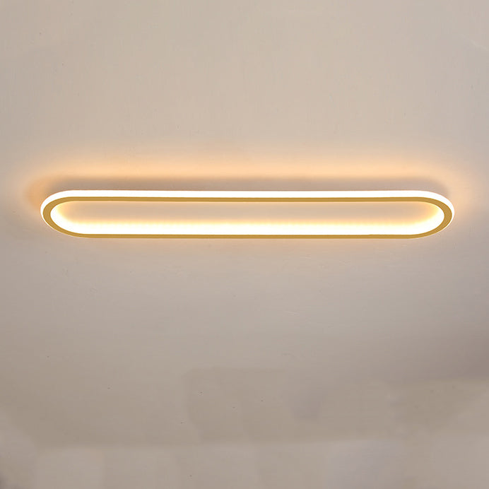 Modern Minimalist Rectangle Oval Iron LED Flush Mount Ceiling Light For Hallway