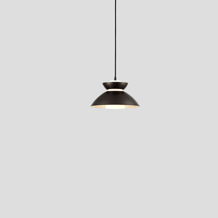 Contemporary Scandinavian Disc Glass Iron 1-Light Pendant Light For Dining Room