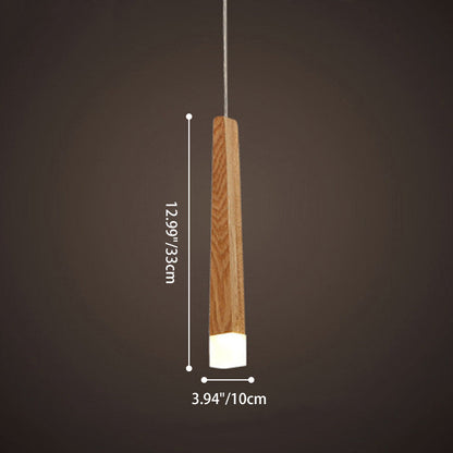 Modern Minimalist Cylindrical Solid Wood PVC LED Island Light Chandelier For Dining Room