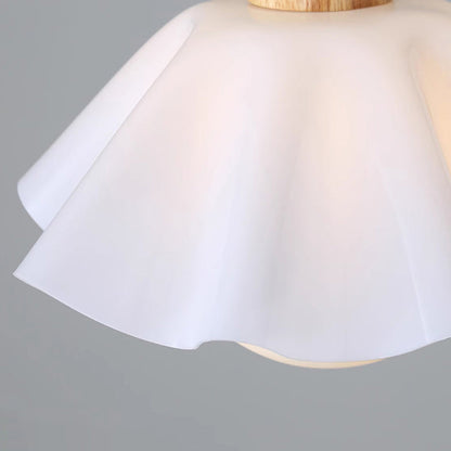 Modern Minimalist Flower Wood Acrylic 1/3 Light Island Light Chandelier For Dining Room
