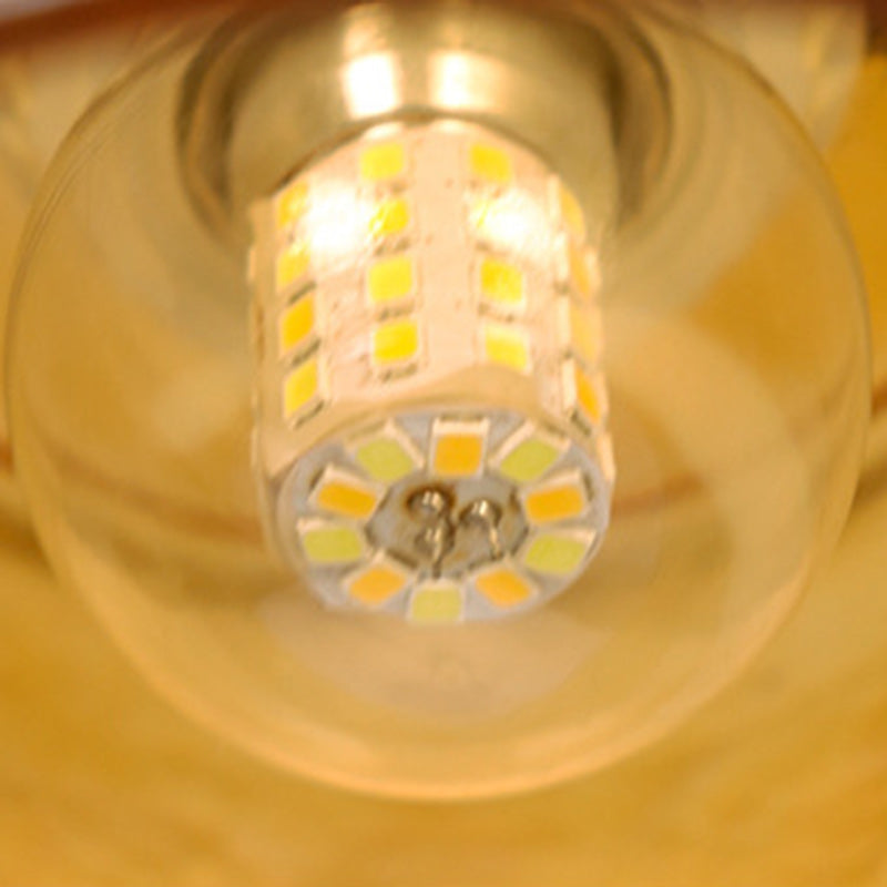 Traditional Vintage Bowl Iron Glass 1-Light Semi-Flush Mount Ceiling Light For Hallway