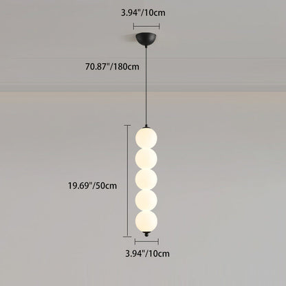 Contemporary Scandinavian Gourd Aluminum Acrylic LED Pendant Light For Bedroom