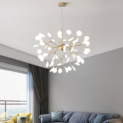 Traditional Scandinavian Tree Branch Iron Acrylic 9/27/36/45/54 Light Island Light Chandelier For Living Room
