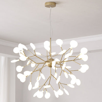 Traditional Scandinavian Tree Branch Iron Acrylic 9/27/36/45/54 Light Island Light Chandelier For Living Room