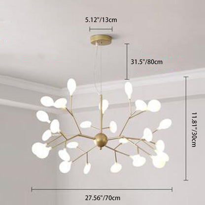 Traditional Scandinavian Tree Branch Iron Acrylic 9/27/36/45/54 Light Island Light Chandelier For Living Room