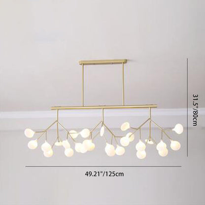 Traditional Scandinavian Tree Branch Iron Acrylic 9/27/36/45/54 Light Island Light Chandelier For Living Room