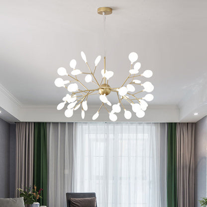 Traditional Scandinavian Tree Branch Iron Acrylic 9/27/36/45/54 Light Island Light Chandelier For Living Room