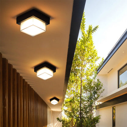 Modern Minimalist Round Square Aluminum Acrylic LED Flush Mount Ceiling Light For Hallway