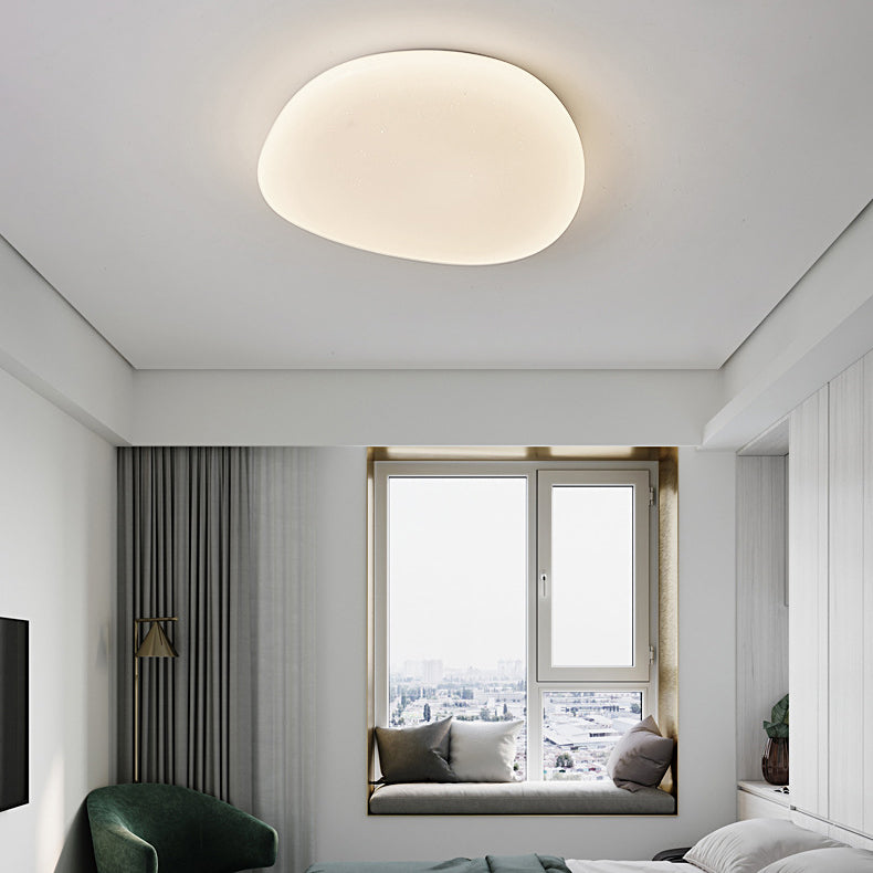 Modern Minimalist Pebble Iron Acrylic LED Flush Mount Ceiling Light For Bedroom