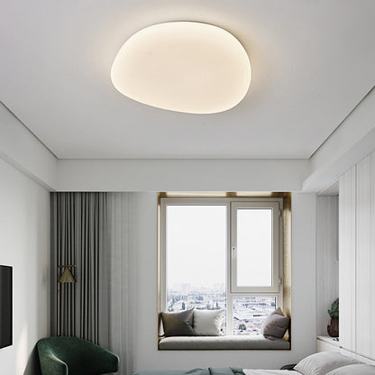 Modern Minimalist Pebble Iron Acrylic LED Flush Mount Ceiling Light For Bedroom