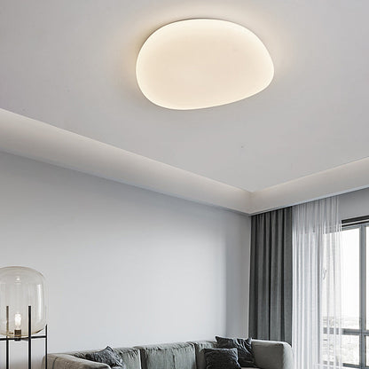 Modern Minimalist Pebble Iron Acrylic LED Flush Mount Ceiling Light For Bedroom
