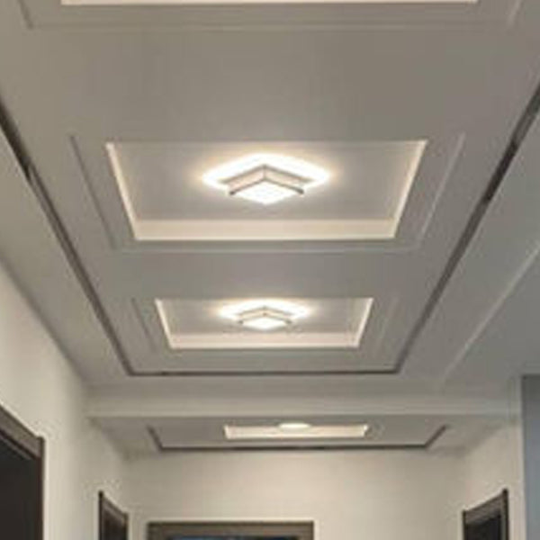 Modern Minimalist Triangular Square Aluminum Acrylic Iron LED Flush Mount Ceiling Light For Bedroom