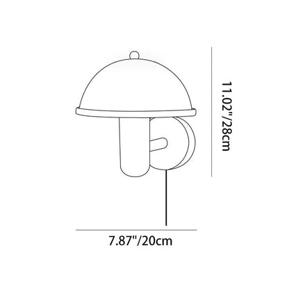 Traditional Vintage Half Circle Solid Wood Acrylic 1-Light Wall Sconce Lamp For Bedroom