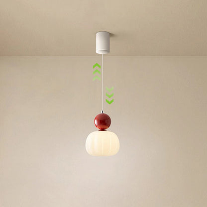 Contemporary Scandinavian Pumpkin Shell Iron Acrylic 1-Light Pendant Light For Bedroom