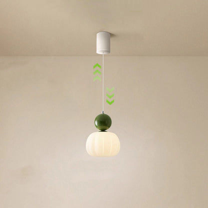 Contemporary Scandinavian Pumpkin Shell Iron Acrylic 1-Light Pendant Light For Bedroom