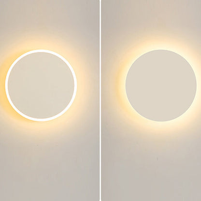 Modern Minimalist Round Tech Iron Acrylic LED Wall Sconce Lamp For Bedroom