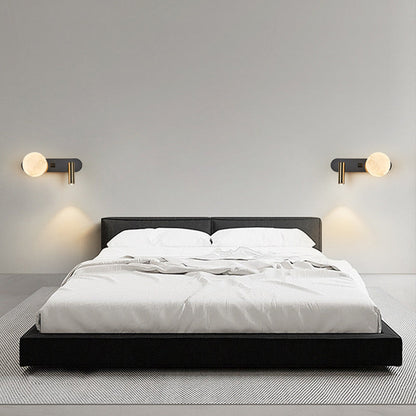 Modern Minimalist Round Aluminium Iron Jade Powder Acrylic 2-Light Wall Sconce Lamp For Bedroom