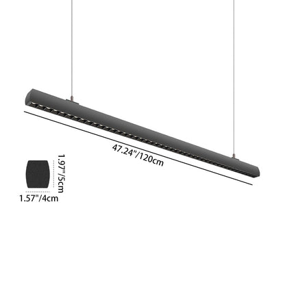 Anti-Glare LED Hanging Linear Light - Modern Black Pendant Light For Home Office
