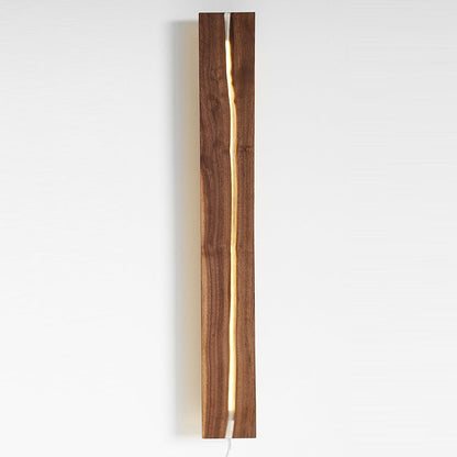 Contemporary Nordic Solid Wood Resin Rectangular LED Wall Sconce Lamp For Living Room