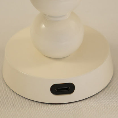 USB Rechargeable Mushroom Ambient Infinitely Dimmable Table Lamp - Creative Aluminum Alloy Bedside Lamp Cream Style Glass Table Light For Bedroom