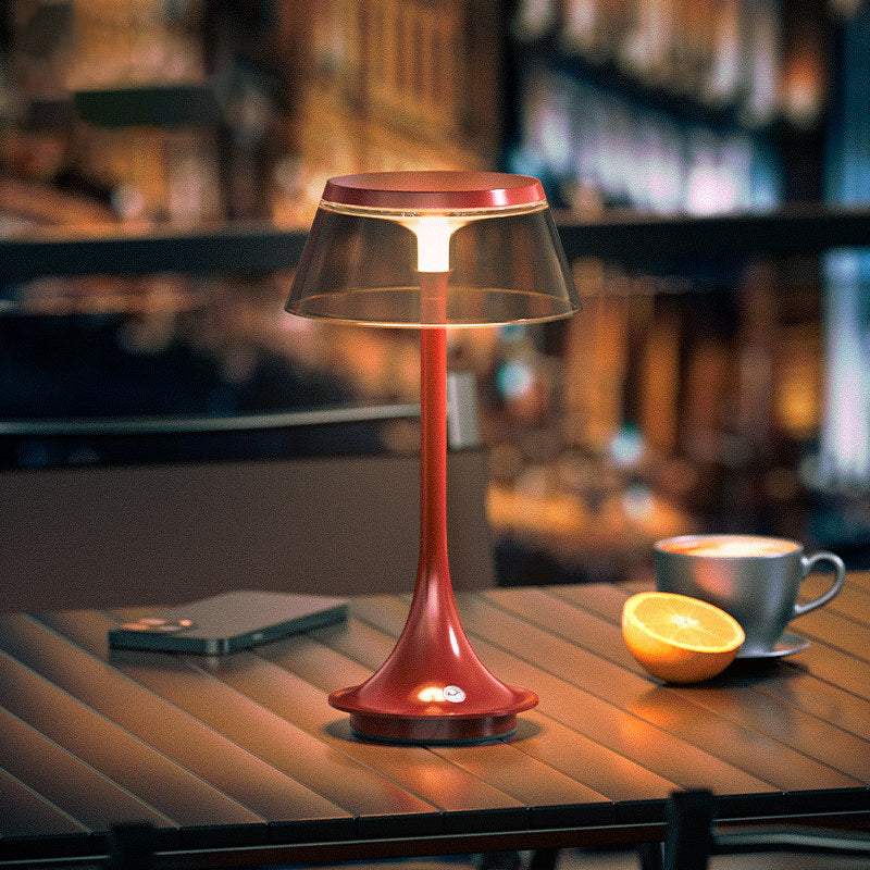 USB Rechargeable Cordless Touch Control & Infinitely Dimmable Table Lamp - Nordic LED Acrylic & Aluminum Alloy Bedside Ambient Light For Bedroom
