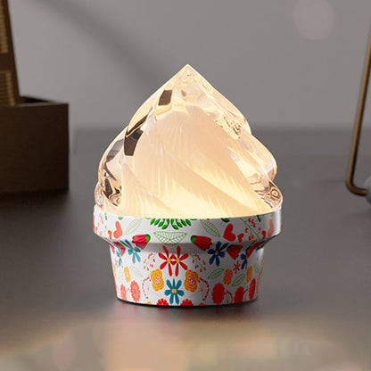 Ice Cream Ambient USB Rechargeable Table Lamp - Creative Touch Dimmable Cute Decorative Night Light For Bedroom