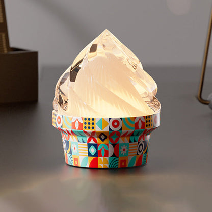 Ice Cream Ambient USB Rechargeable Table Lamp - Creative Touch Dimmable Cute Decorative Night Light For Bedroom