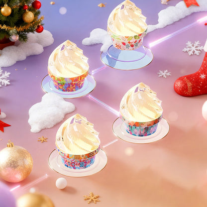 Ice Cream Ambient USB Rechargeable Table Lamp - Creative Touch Dimmable Cute Decorative Night Light For Bedroom