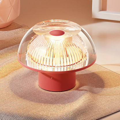 USB Rechargeable Cute Mushroom Design Table Lamp - Nordic Aluminum Alloy Acrylic Touch Dimmable Bedside Night Light For Bedroom