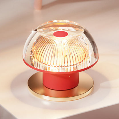 USB Rechargeable Cute Mushroom Design Table Lamp - Nordic Aluminum Alloy Acrylic Touch Dimmable Bedside Night Light For Bedroom