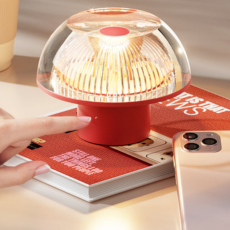 USB Rechargeable Cute Mushroom Design Table Lamp - Nordic Aluminum Alloy Acrylic Touch Dimmable Bedside Night Light For Bedroom
