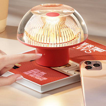 USB Rechargeable Cute Mushroom Design Table Lamp - Nordic Aluminum Alloy Acrylic Touch Dimmable Bedside Night Light For Bedroom
