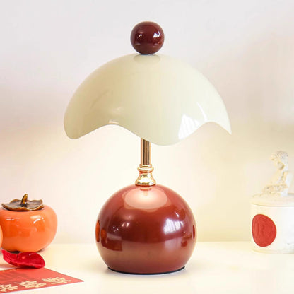Contemporary Nordic Iron Eggshell-shaped Round USB Charging LED Table Lamp For Living Room & Bedroom