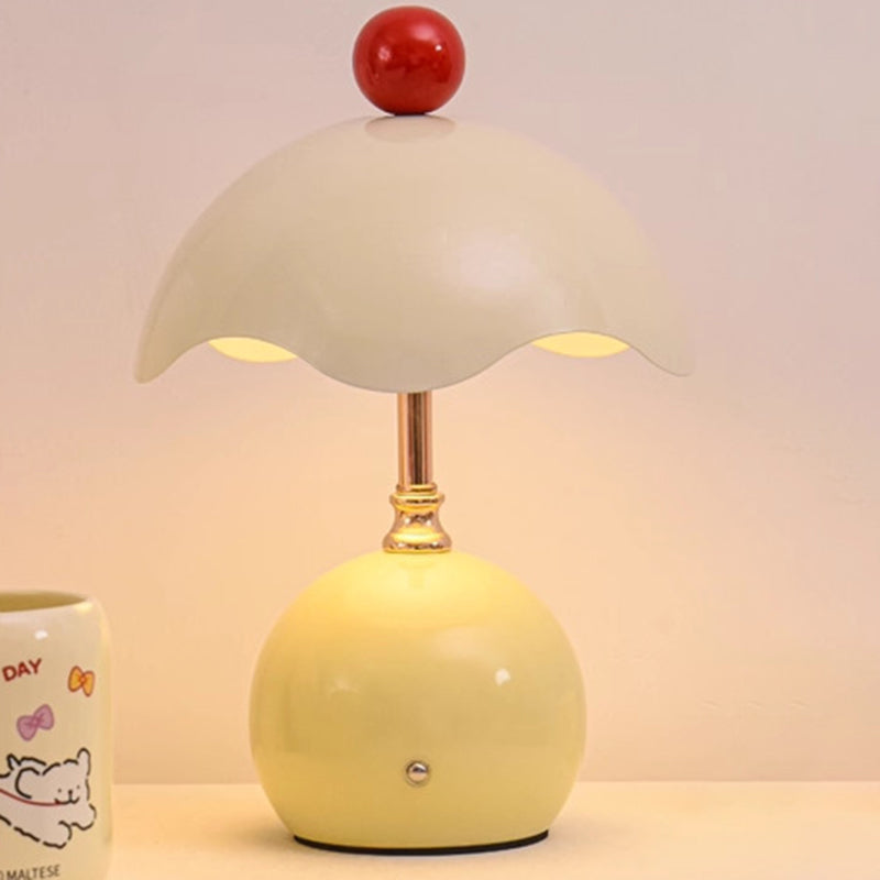 Contemporary Nordic Iron Eggshell-shaped Round USB Charging LED Table Lamp For Living Room & Bedroom