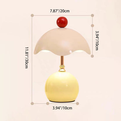 Contemporary Nordic Iron Eggshell-shaped Round USB Charging LED Table Lamp For Living Room & Bedroom