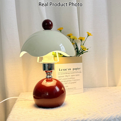 Contemporary Nordic Iron Eggshell-shaped Round USB Charging LED Table Lamp For Living Room & Bedroom