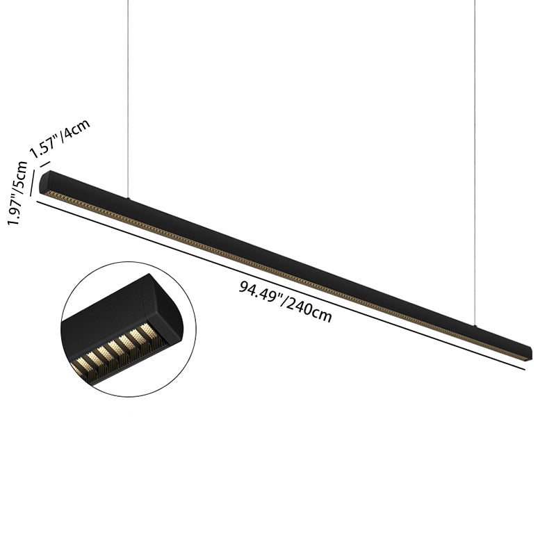Seamless LED Deep Anti-Glare Pendant Light - Industrial Aluminum Linear Lighting For Home Office