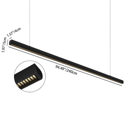 Seamless LED Deep Anti-Glare Pendant Light - Industrial Aluminum Linear Lighting For Home Office