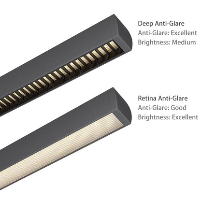 Seamless LED Deep Anti-Glare Pendant Light - Industrial Aluminum Linear Lighting For Home Office